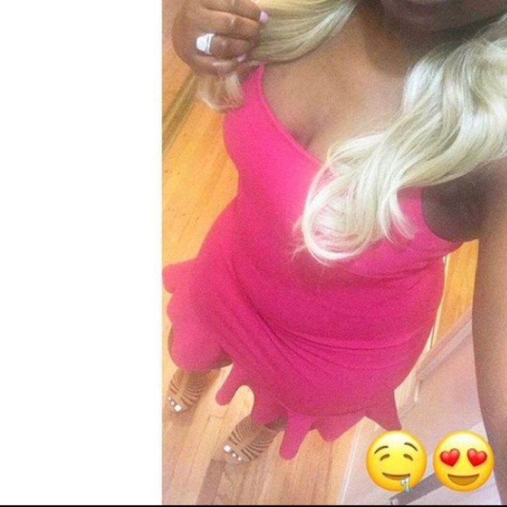 Sexy Hot Pink Dress with Ruffle bottom Size Small